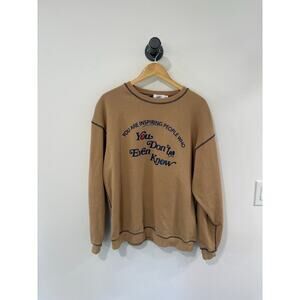 You Don't Even Know Graphic Crewneck Sweatshirt - Tan